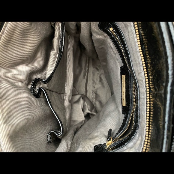 Elliott Lucca- Black Patent Leather Hobo Bag - Picture 4 of 10